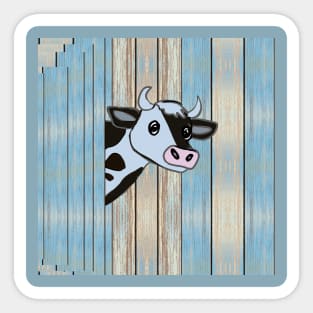 CUTE COW PEEKING Sticker